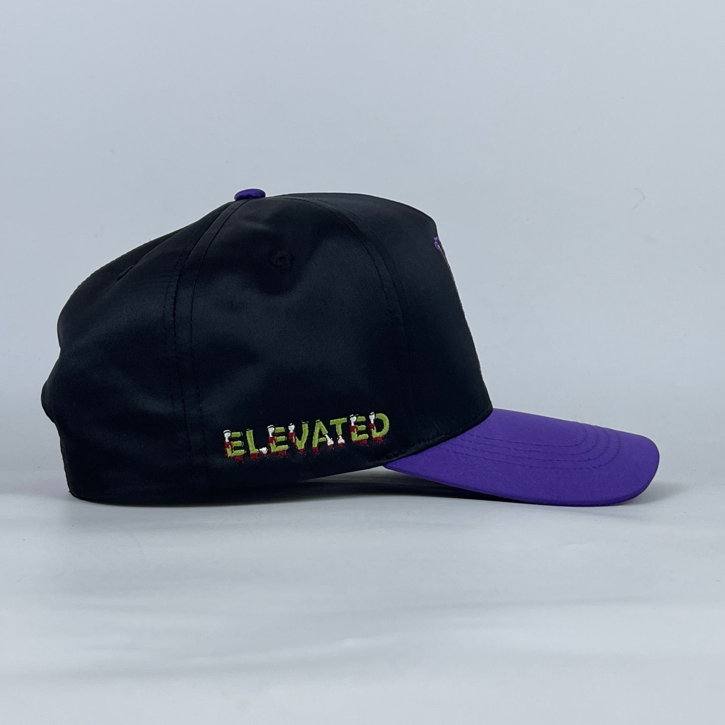 Satin "Elevated" Hat - Black & Purple