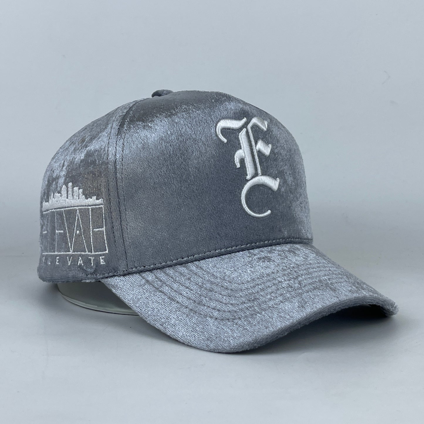 Velvet Elevated Hat - Grey
