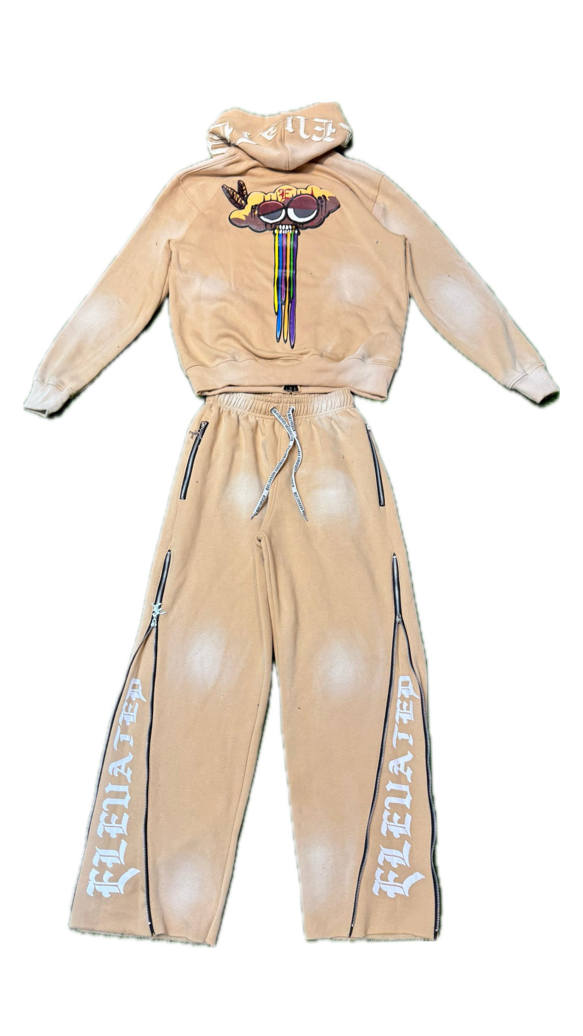 Exalt Zip Sweatsuit - Tan