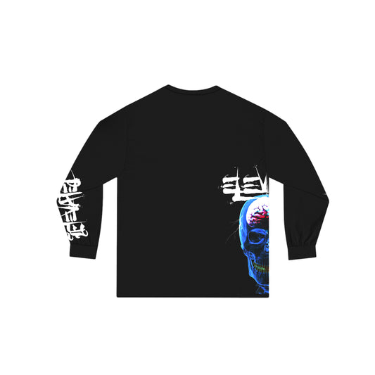 Elevated Long Sleeve - Black with Blue Skull