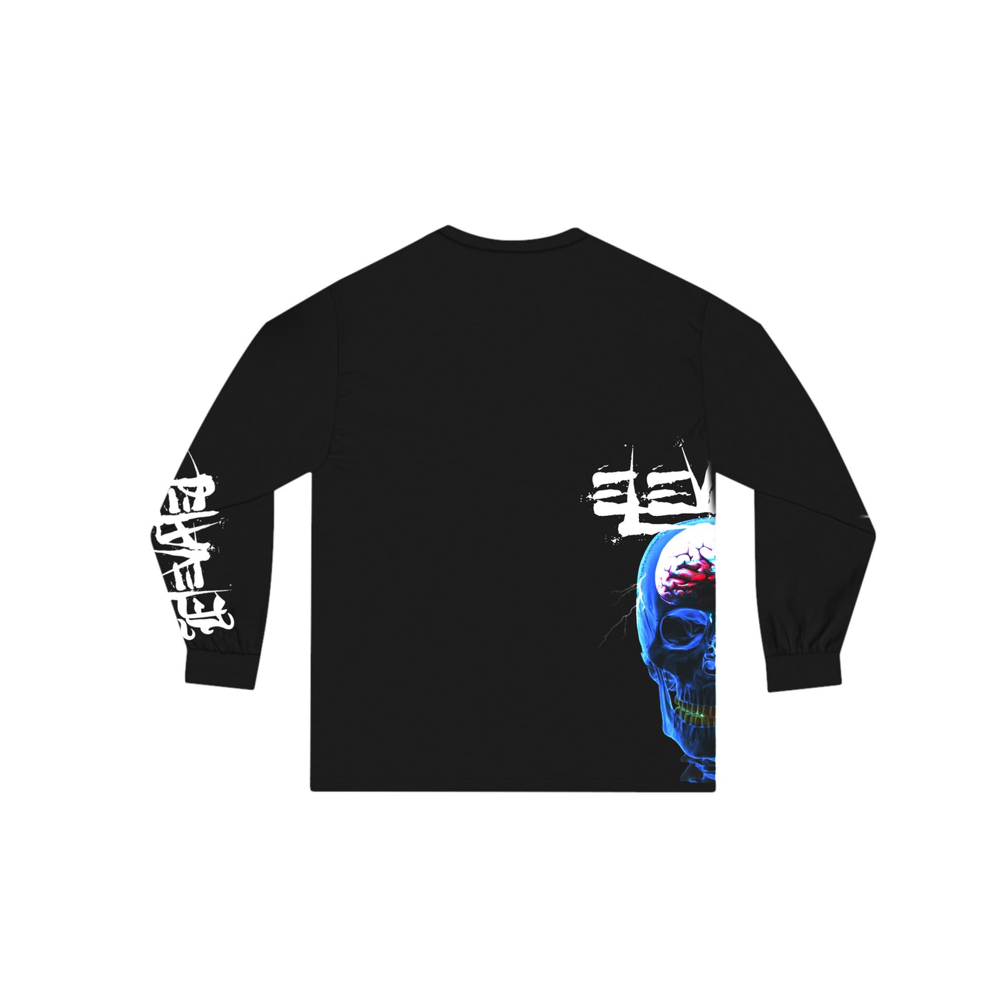 Elevated Long Sleeve - Black with Blue Skull